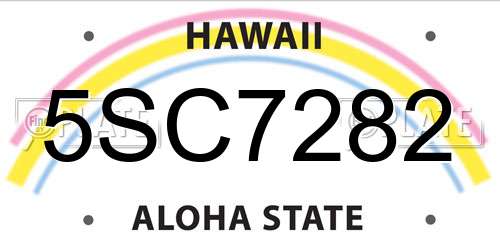 5SC7282 Hawaii License Plate