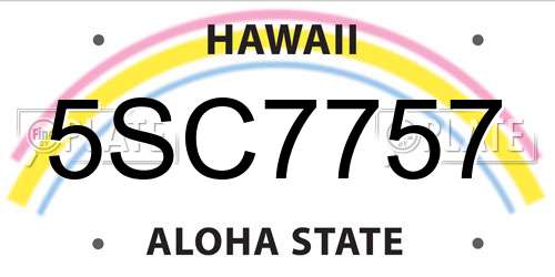 5SC7757 Hawaii License Plate
