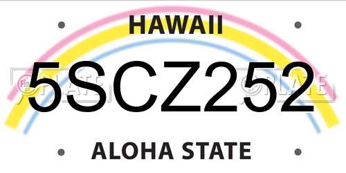 5SCZ252 Hawaii License Plate