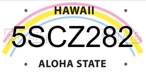 5SCZ282 Hawaii License Plate