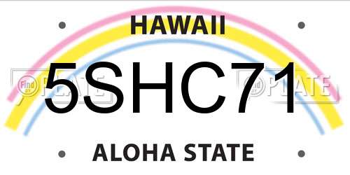 5SHC71 Hawaii License Plate