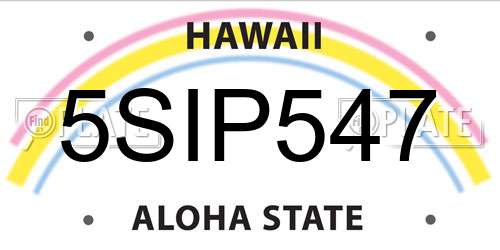 5SIP547 Hawaii License Plate