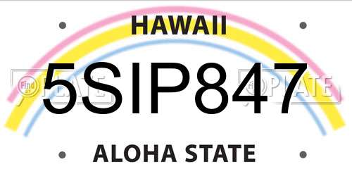 5SIP847 Hawaii License Plate