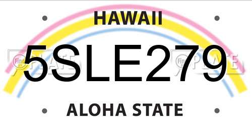 5SLE279 Hawaii License Plate
