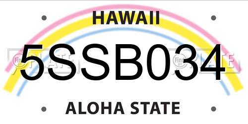 5SSB034 Hawaii License Plate