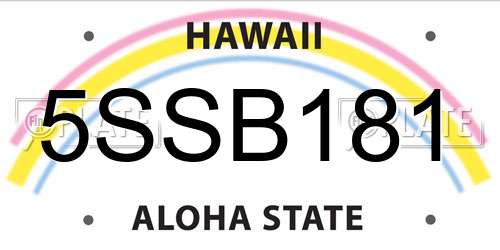 5SSB181 Hawaii License Plate