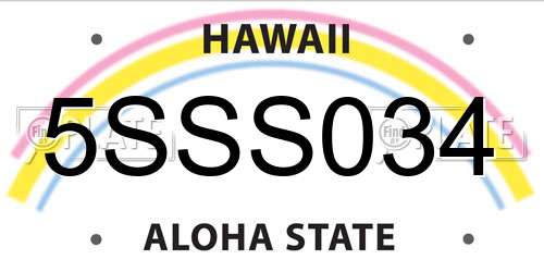 5SSS034 Hawaii License Plate
