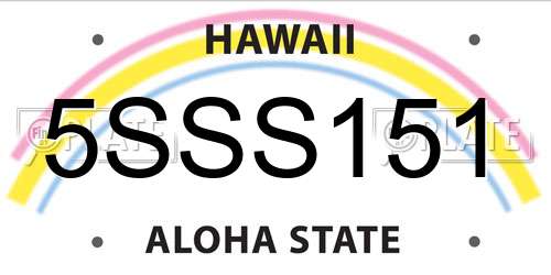 5SSS151 Hawaii License Plate