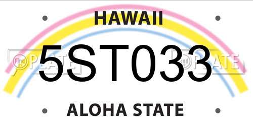 5ST033 Hawaii License Plate