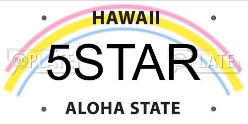 5STAR Hawaii License Plate