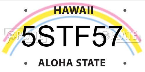 5STF57 Hawaii License Plate