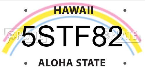 5STF82 Hawaii License Plate