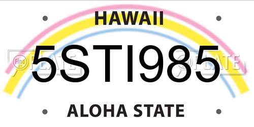 5STI985 Hawaii License Plate
