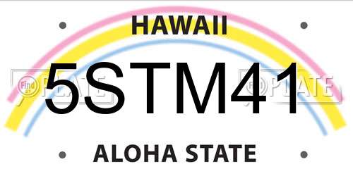 5STM41 Hawaii License Plate