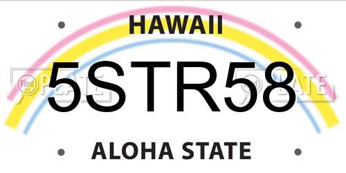 5STR58 Hawaii License Plate