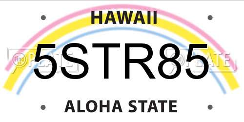 5STR85 Hawaii License Plate