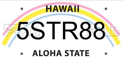 5STR88 Hawaii License Plate