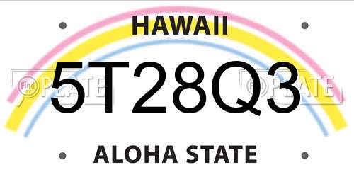 5T28Q3 Hawaii License Plate