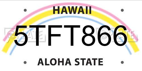 5TFT866 Hawaii License Plate