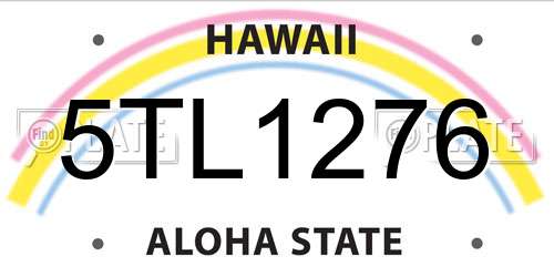 5TL1276 Hawaii License Plate