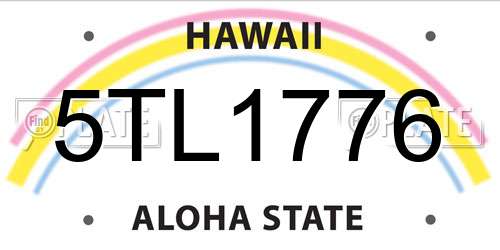 5TL1776 Hawaii License Plate