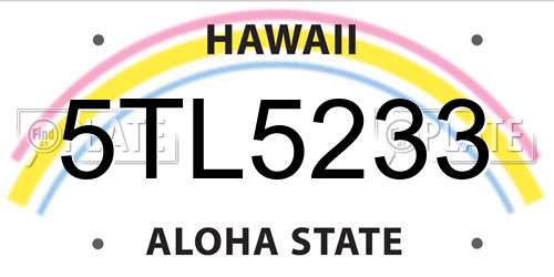 5TL5233 Hawaii License Plate
