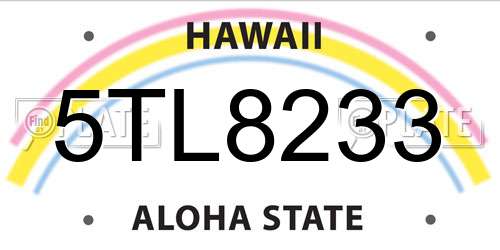 5TL8233 Hawaii License Plate