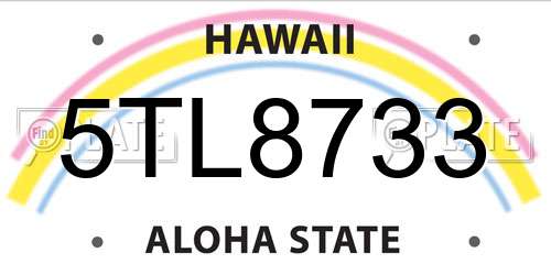 5TL8733 Hawaii License Plate