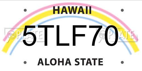 5TLF70 Hawaii License Plate