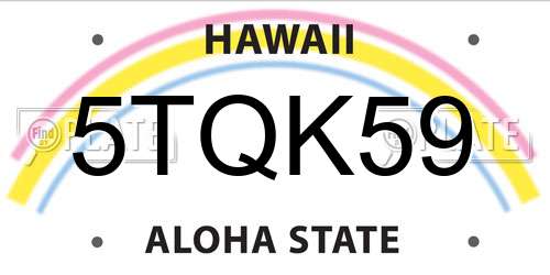 5TQK59 Hawaii License Plate