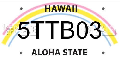 5TTB03 Hawaii License Plate