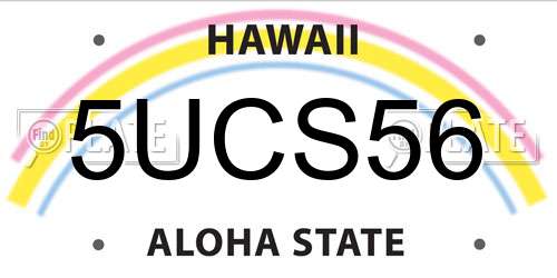 5UCS56 Hawaii License Plate