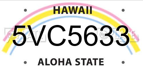 5VC5633 Hawaii License Plate