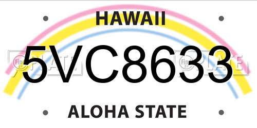 5VC8633 Hawaii License Plate