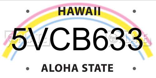 5VCB633 Hawaii License Plate