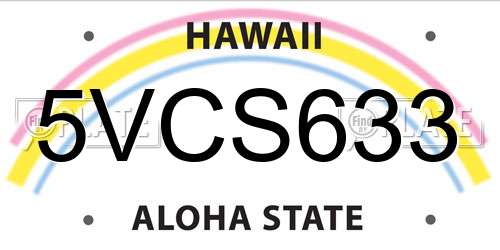 5VCS633 Hawaii License Plate