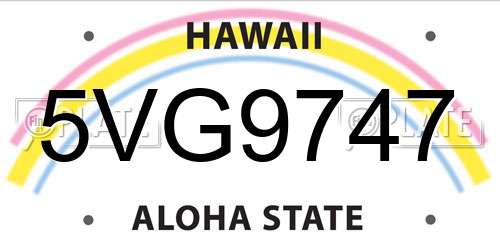 5VG9747 Hawaii License Plate