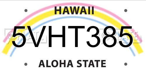 5VHT385 Hawaii License Plate
