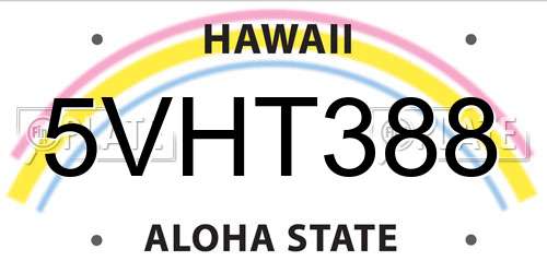 5VHT388 Hawaii License Plate