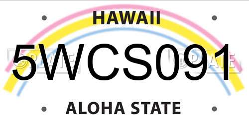 5WCS091 Hawaii License Plate