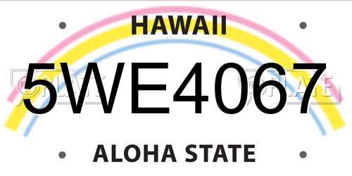 5WE4067 Hawaii License Plate