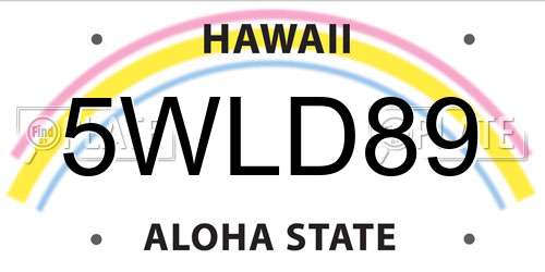 5WLD89 Hawaii License Plate