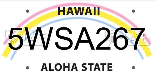 5WSA267 Hawaii License Plate