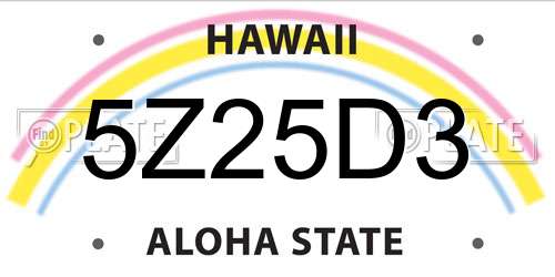 5Z25D3 Hawaii License Plate