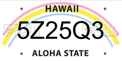 5Z25Q3 Hawaii License Plate