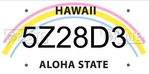 5Z28D3 Hawaii License Plate