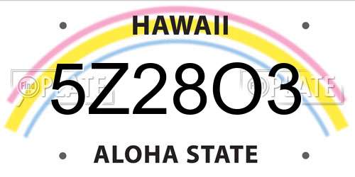 5Z28O3 Hawaii License Plate