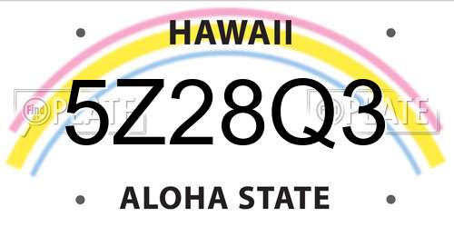 5Z28Q3 Hawaii License Plate