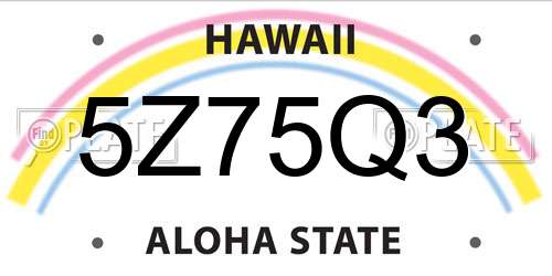 5Z75Q3 Hawaii License Plate
