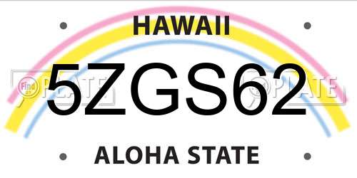 5ZGS62 Hawaii License Plate